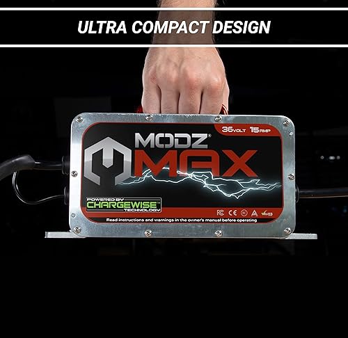 Miniatura 4 de MODZ Max36 - Cargador de batería para carrito de golf de 15 amperios compatible con modelos de coche club de 36 voltios, EZGO y Yamaha con enchufe
