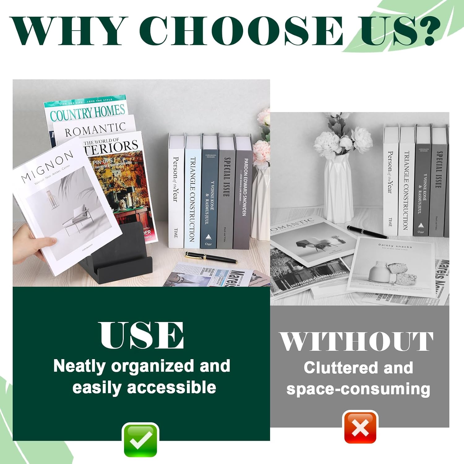 4 Tier Wood Brochure Display Stand 6 x 9 inch Black Brochure Holder Pamphlet Display Stand for 5.5 x 8.5 inch 5 x 7 inch Booklets Menus Postcard Holder Multi Purpose Organizer