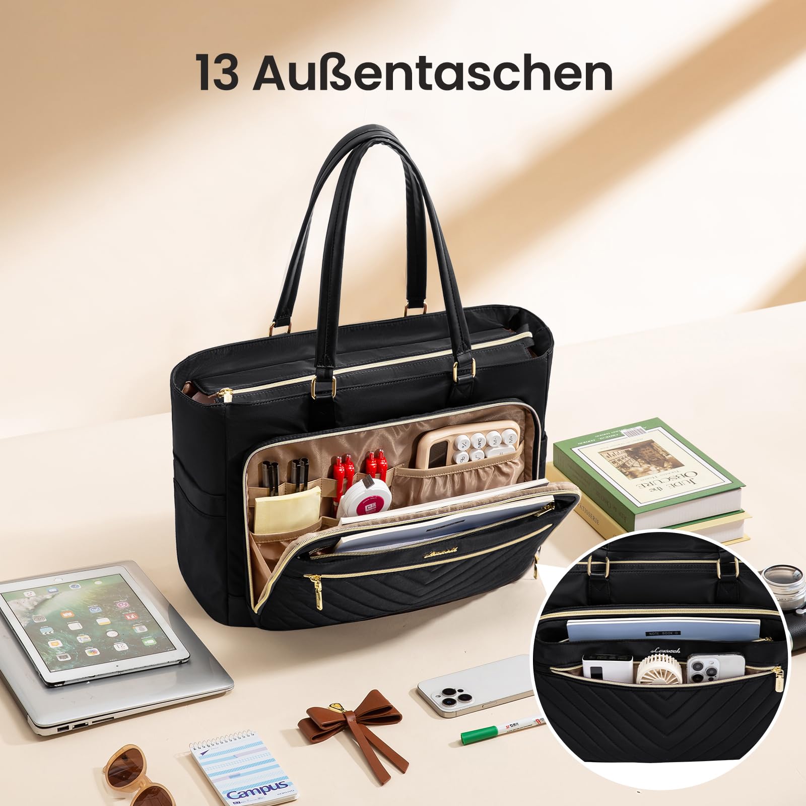 LOVEVOOK Lehrertasche Damen Laptoptasche Damen Arbeitstasche Aktentasche