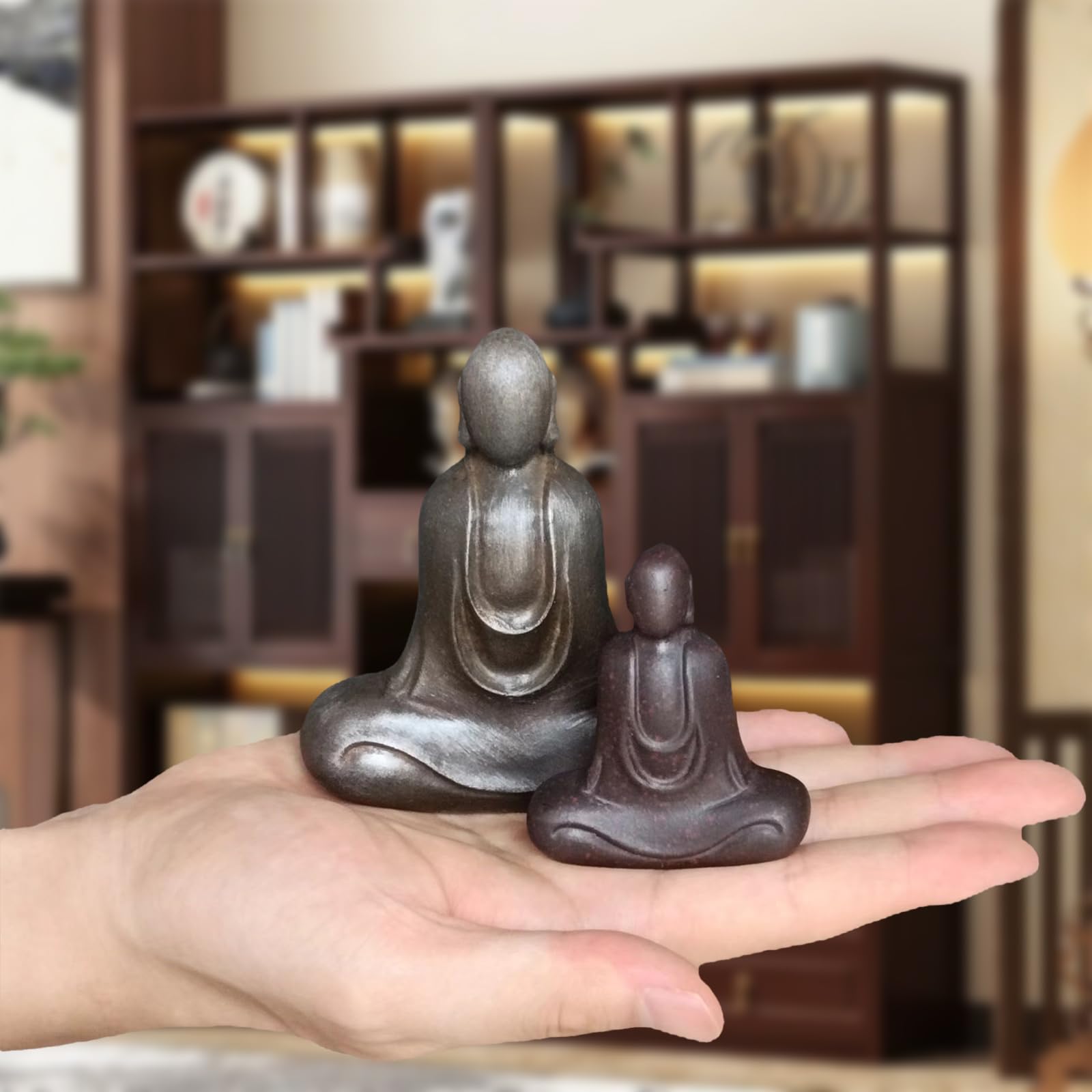 Statue Bouddha méditation bronze pour déco maison spirituelle
