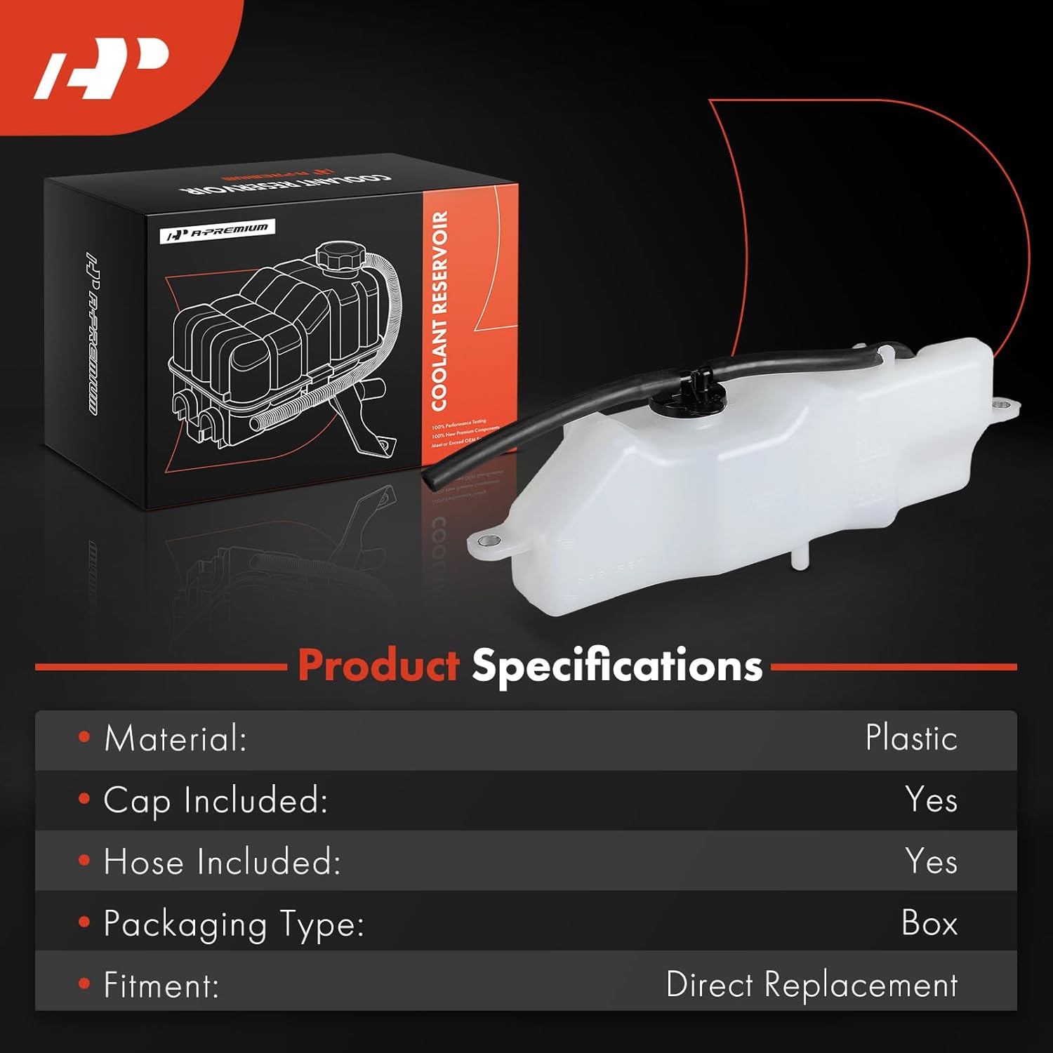 A-Premium Engine Coolant Overflow Recovery Reservoir Tank [with Cap & Hose] Compatible with Lexus ES300/ES350h 2013-2018