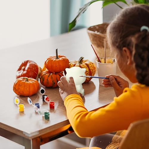 Miniatura 5 de Lenwen Juego de 12 piezas de manualidades para colorear para Halloween, juego de juguetes de levantamiento lento para hacer tu propia pintura,