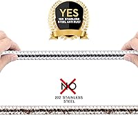 Vista 5 de Manguera para alcachofa de mano, 69 pulgadas extra larga, de acero inoxidable, con inserto de latón y tuerca - Duradera y flexible (cromo)