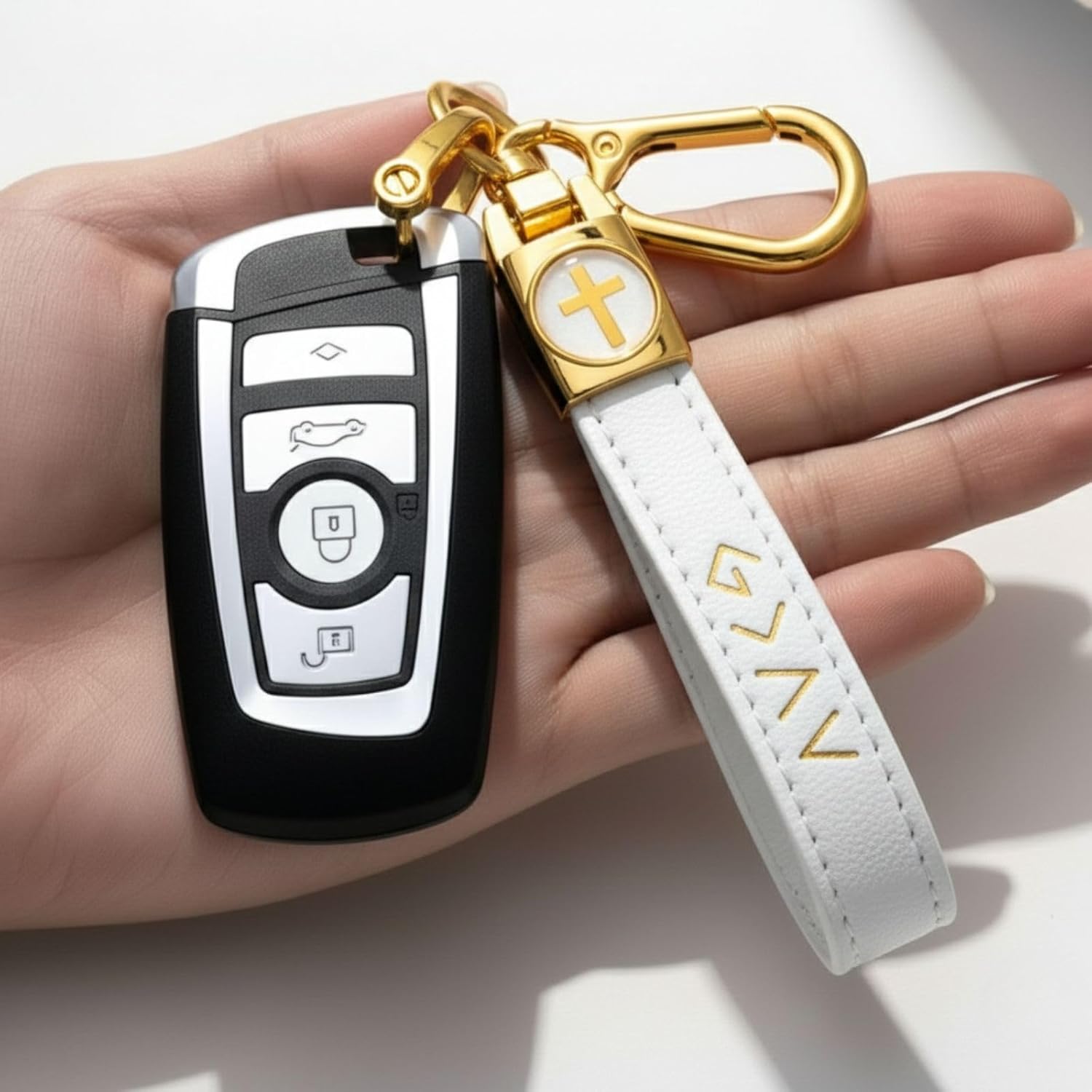 Christian Leather Cross Keychain for Men & Women - God Is Greater Than the Highs and Lows Key Ring, Faith Gift - Image 2