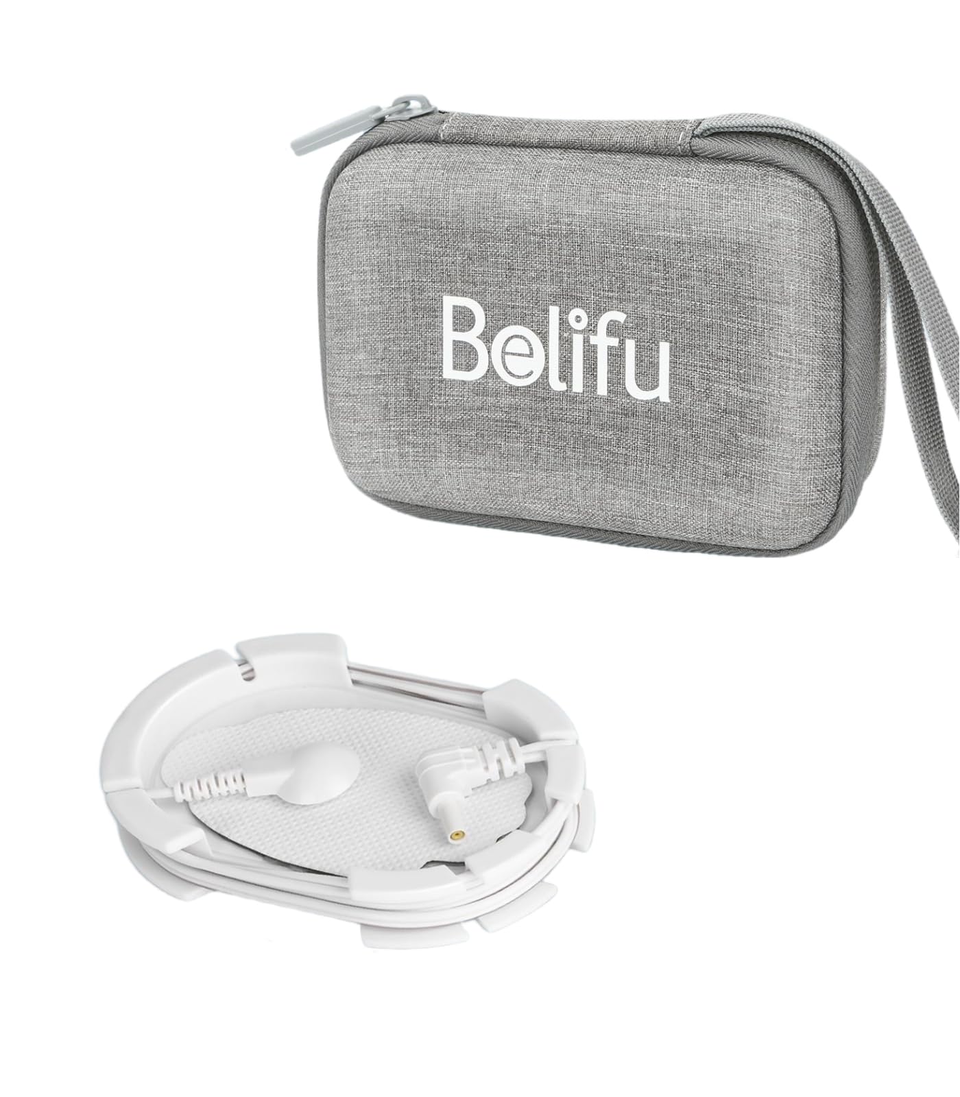 Belifu Storage Bag with Wrapable Pads Holder, Hard Travel Case for Tens Unit, Electrode Pads and Wires Organizer, Portable Zipper Bag with Film and Mesh Bag-image-4