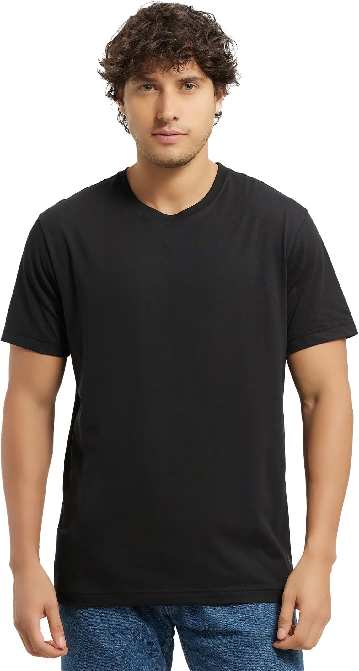 2714 Men's Super Combed Cotton Rich Solid Round Neck Half Sleeve T-Shirt