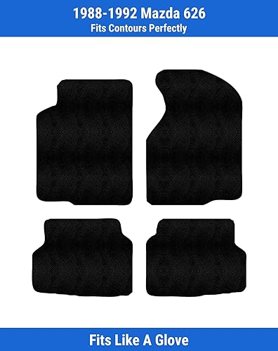 Miniatura 2 de Alfombrillas delanteras y traseras de ajuste personalizado, color negro, compatibles con Mazda 626 1992 1991 1990 1989 1988