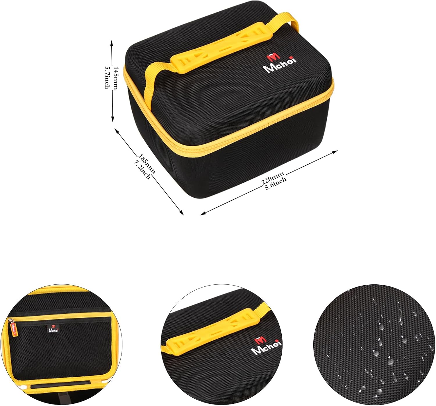 Mchoi Hard Case Suitable for VacLife AC/DC 2-in-1 Tire Inflator Portable Air Compressor, Waterproof Shockproof Portable Air Compressor Carrying Protective Case, Case Only - Image 8