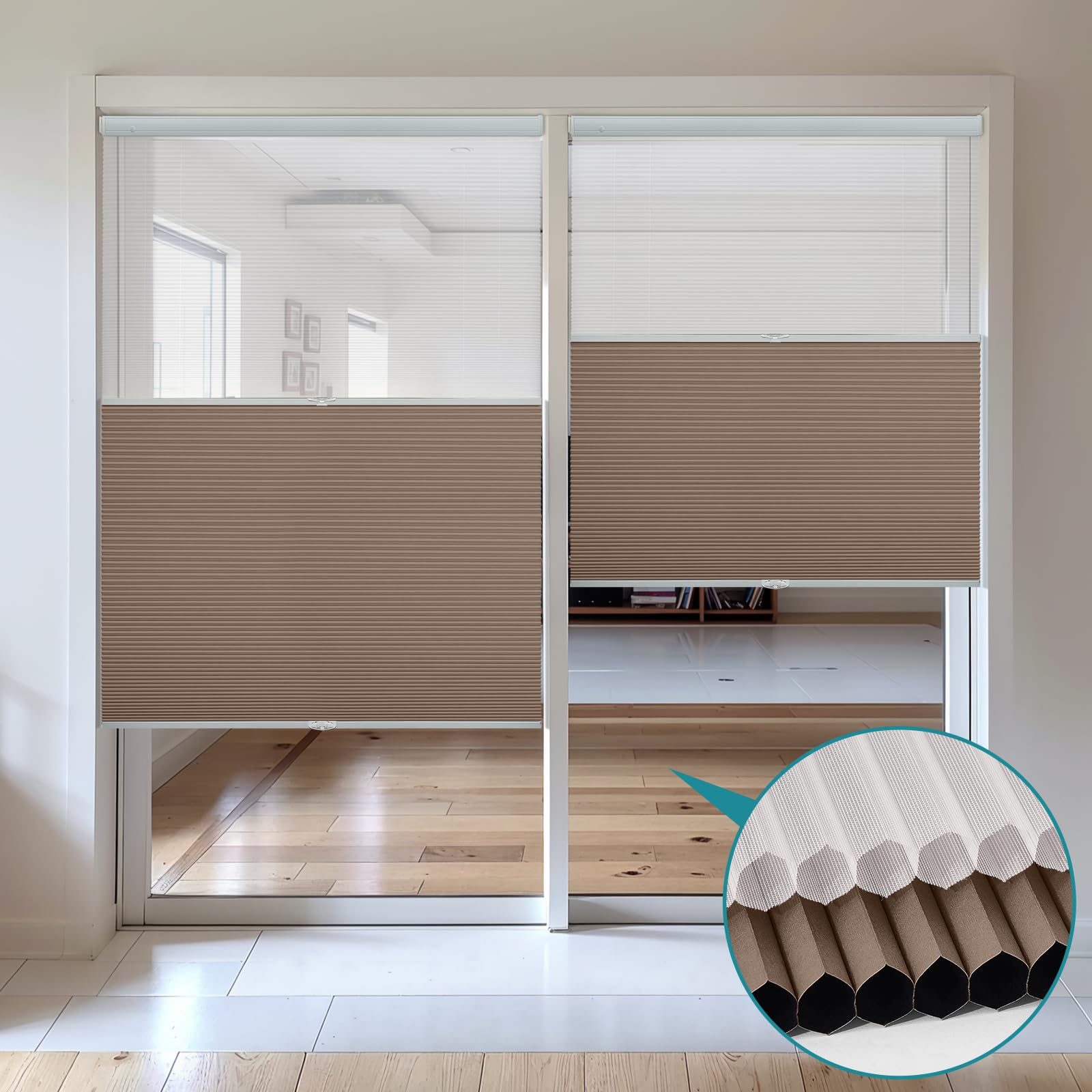 Amazon｜Adliy ツインハニカムシェード 突っ張り式 1級遮光 ツイン