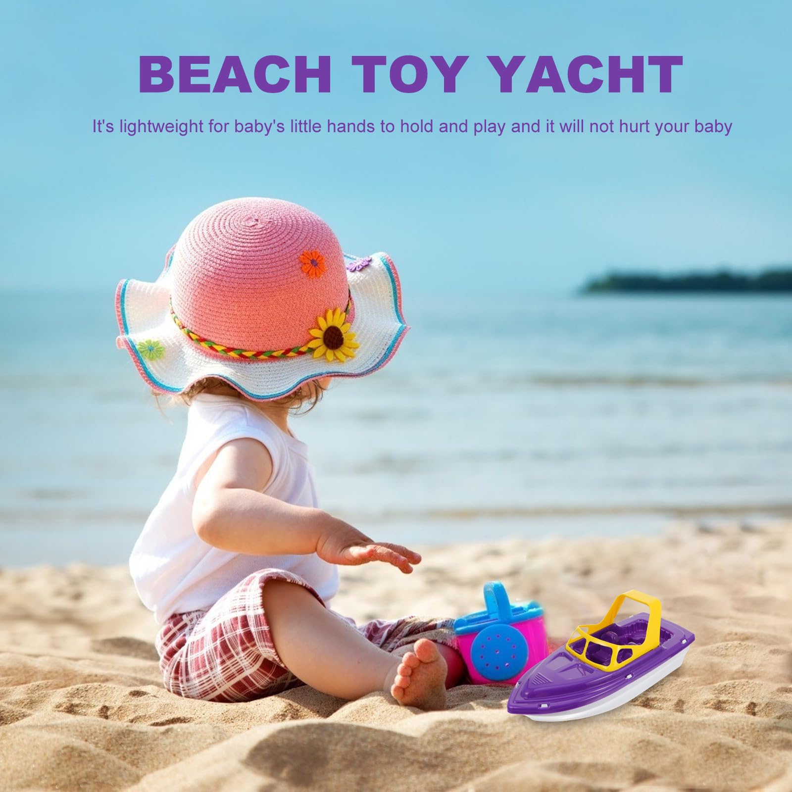 SHINEOFI Kids Bath Boat Floating Speedboat for Toddlers - Purple Sailboat Water Toy - Fun Bathtub and Pool Toys for Baby Bath Time and Water Play — view 2