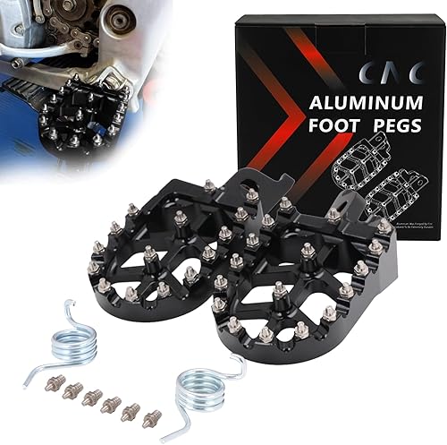 JFG RACING Estribos para motos de cross, reposapiés para Dirt Bike Pedales para KX250F 06-18/KX250 19-22/KX450F 07-18/KX450 19-23/KLX450R Negro