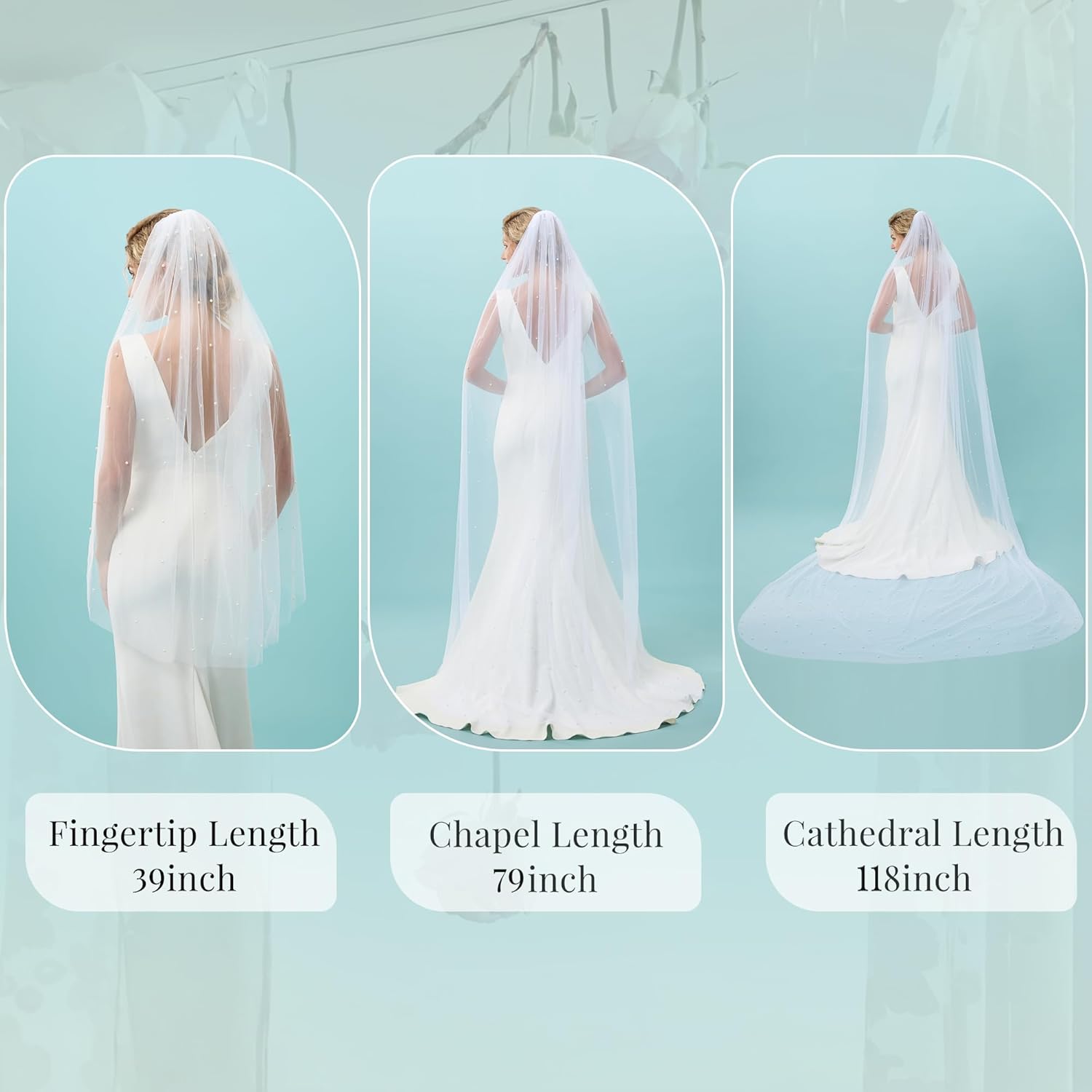Wedding Veil, 1 Tier Pearl Bridal Veil, With Metal Comb Veils for Women Wedding