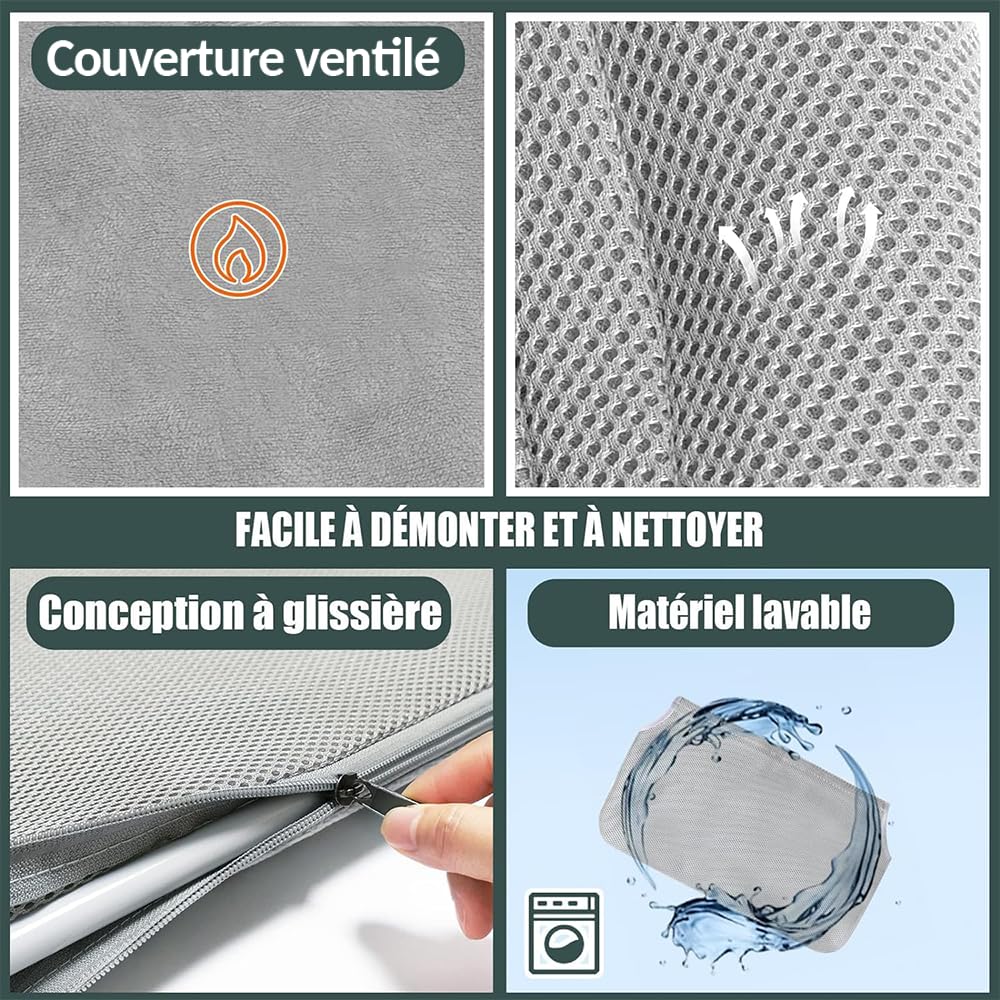 Hamac Chat Fenetre Pliable | Lit pour Chat avec Ventouses Renforcées | Tapis Réversible et Lavable Jusqu'à 18kg | Offert 3 Jouets + 2 ventouses de rechanges (Gris fenetre)
