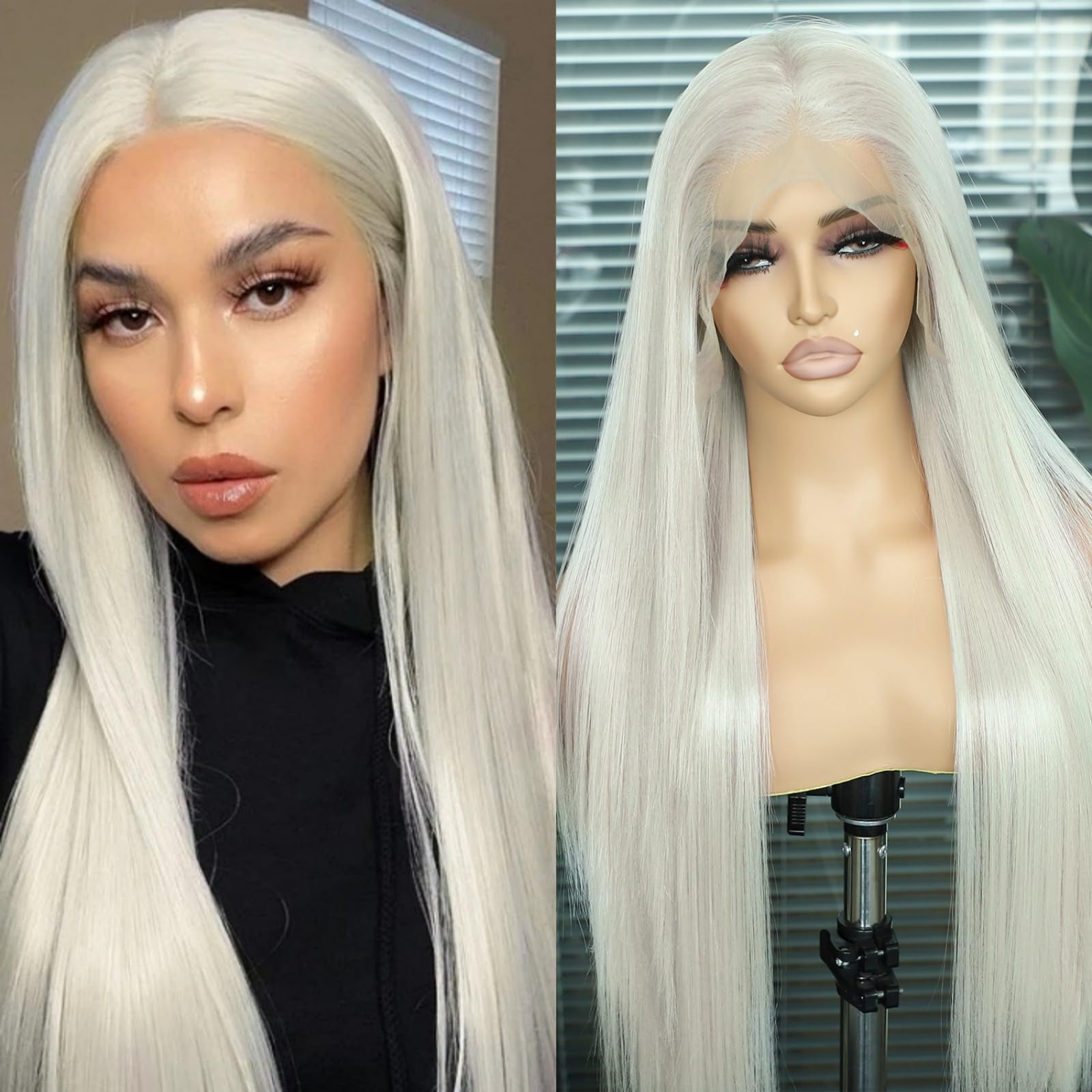 Amazon.com : SAPPHIREWIGS 13×6 Platinum Blonde Lace Front 