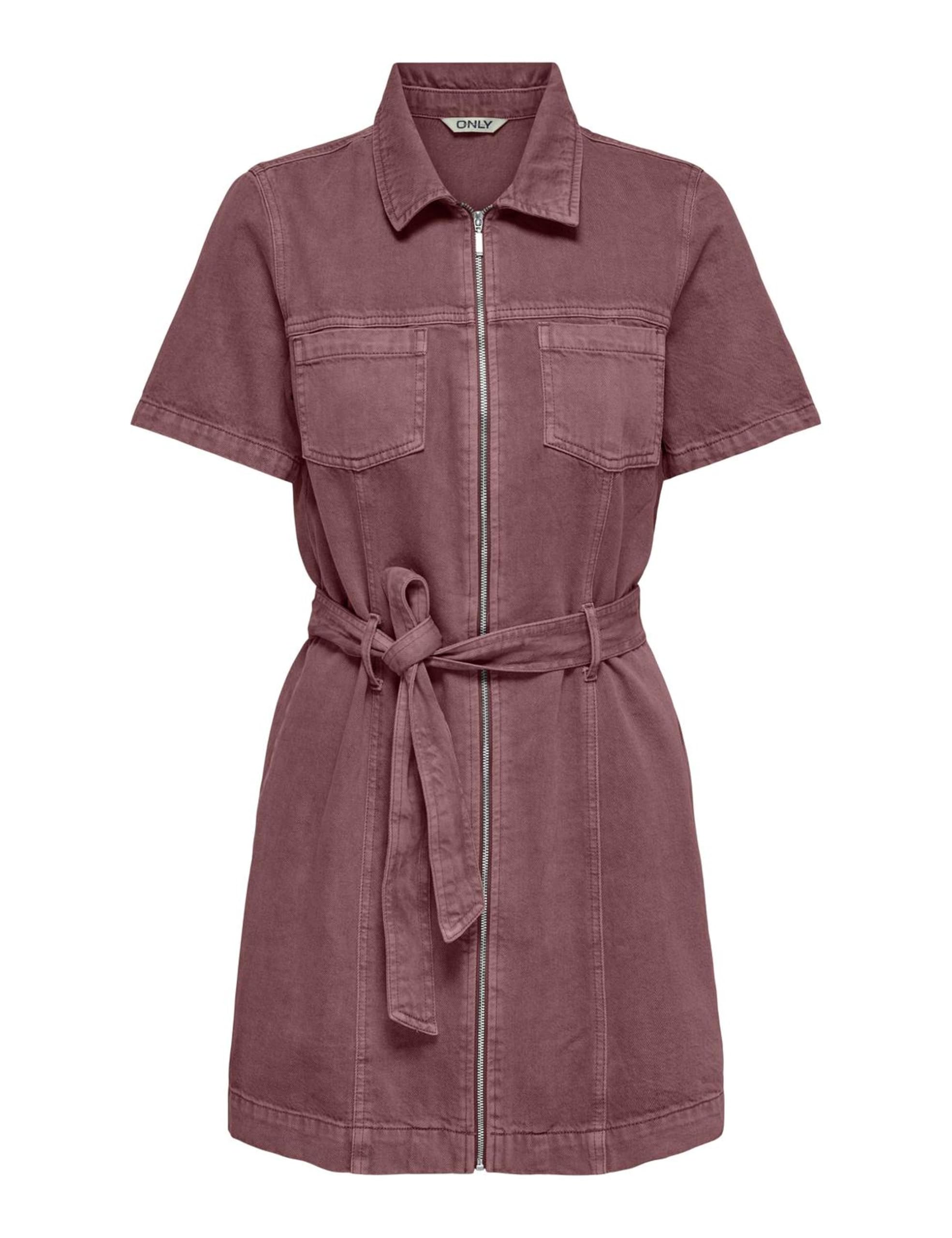 ONLY Damen Onlsilla S/S Zip Belt Short Dress PNT