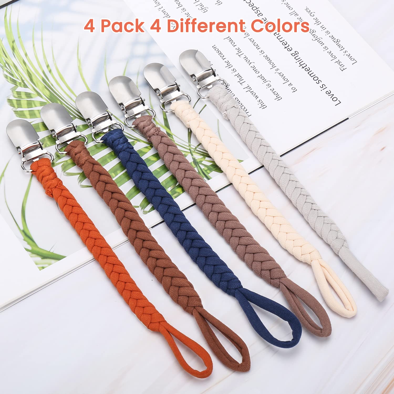CLDY - Cadena de Chupete de Bebé de Algodón con 6 Pcs Adaptador de Chupete Adecuado para Chupetes Juguetes de Dentición para Niñas y Niños para Bebé Esenciales, Mantiene el Chupete Limpio