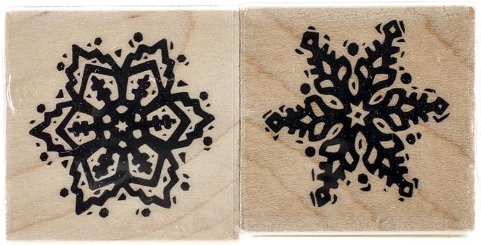 Inkadinkado Christmas Mounted Rubber Stamp, Snowflake, 3 by 1.5-Inch