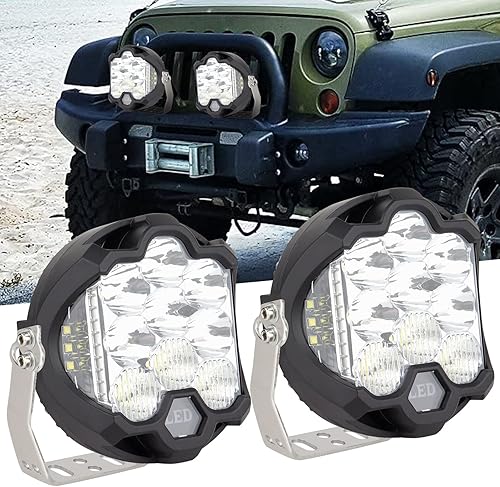 JoaSinc Barra de luz LED de 5 pulgadas de 50 W para disparos laterales todoterreno cápsulas LED combinadas lámpara de conducción de inundación 33