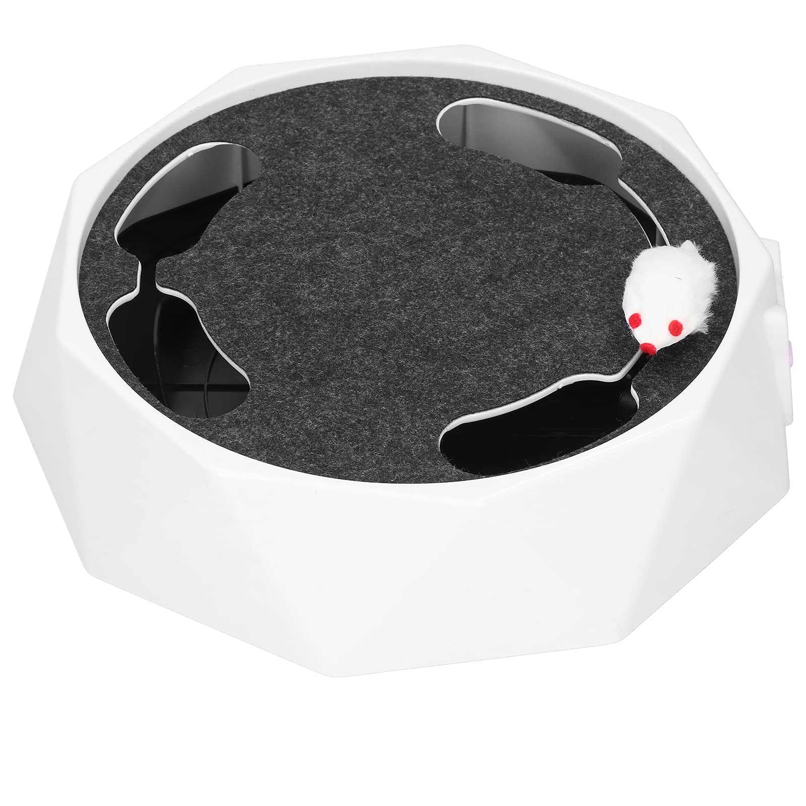 Catch Mouse Cat Toy Teaser électrique interactif pour chats et chats en plastique de 10,2 pouces de diamètre avec effet sonore