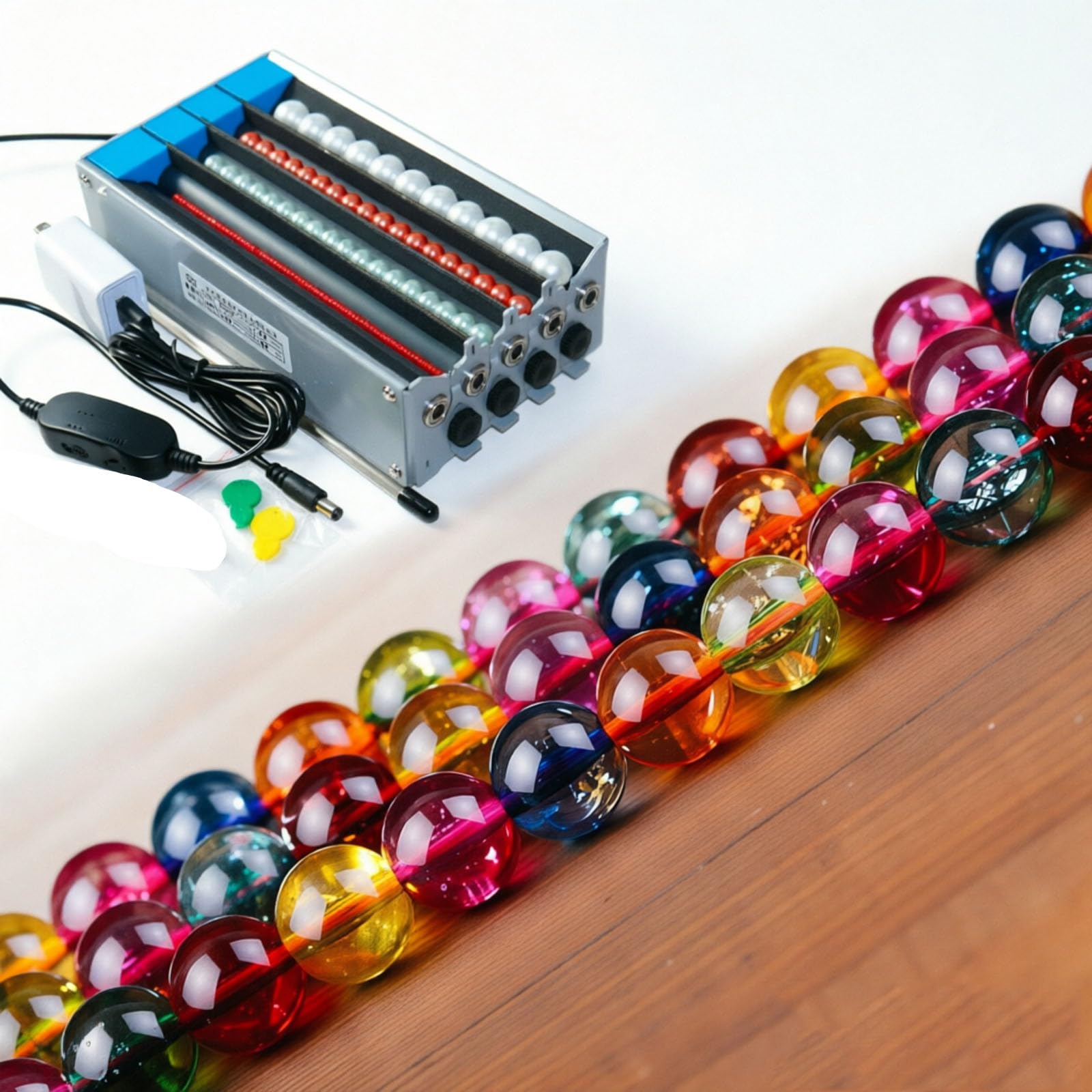 Elektryczny spinner z 4 kanałami, półautomatyczny spinner z regulowanym wyrównaniem igły do koralików, zakres 1,5-17 mm, idealny do bransoletek i rękodzieła