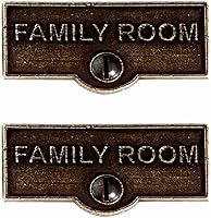 Vista 35 de Placa de interruptor de suministro para renovadores, placa de pared con acabado de latón "Downstairs