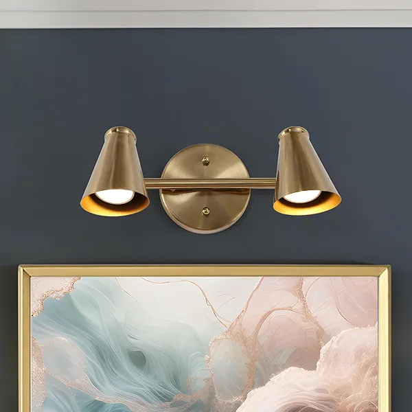 KSANA Bathroom Light Fixtures, 2 Light Vanity Light Fixtures Adjustable Modern Gold Bathroom Vanity Lighting Over Mirror