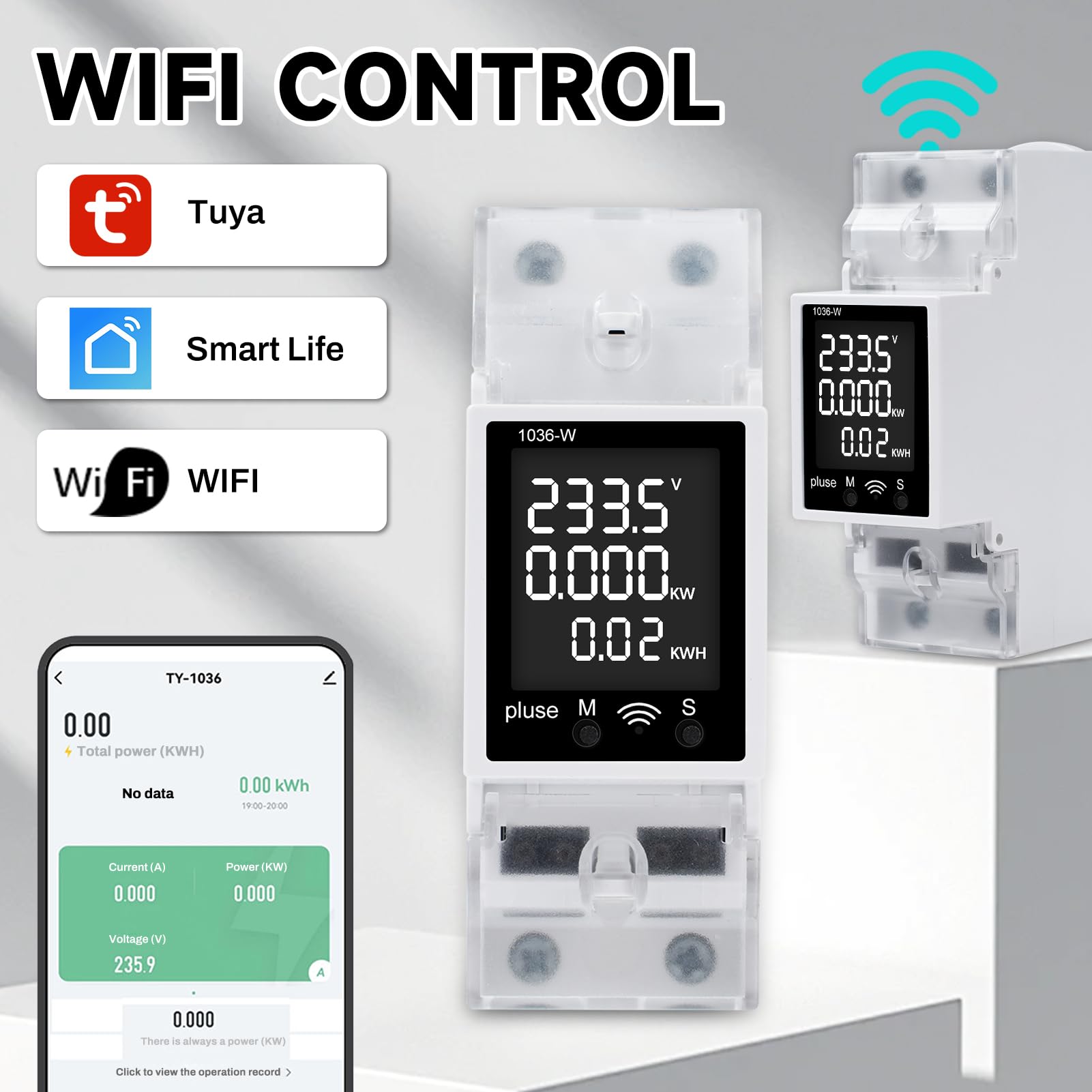 Contatore Elettrico 3 Fasi Wifi Smartmetro – 80A 220V AC Con Display LCD E Protezioni Integrate