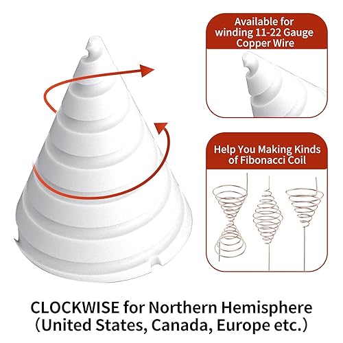 Miniatura 4 de Alambre de cobre puro 99.9 %, con plantilla de bobina de bobina Fibonacci para jardinería electrocultural, estaca de jardinería para cultivo de