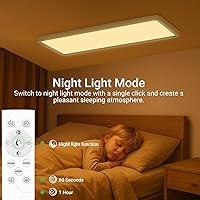 Vista 5 de zemty Luz LED de panel plano con control remoto de 22.8 x 7.8 pulgadas, 32 W, 3500 lúmenes, 3000 K-6500 K, temperatura de color ajustable, lámpara