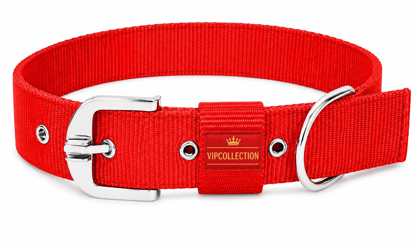 VIPCOLLECTION Dog Collar and Leash Set-Durable, Escape-Proof Adjustable Soft and Stylish for All Breeds Comfortable for Training Walking and Running (Extra Large, Red),86.4 cm 2