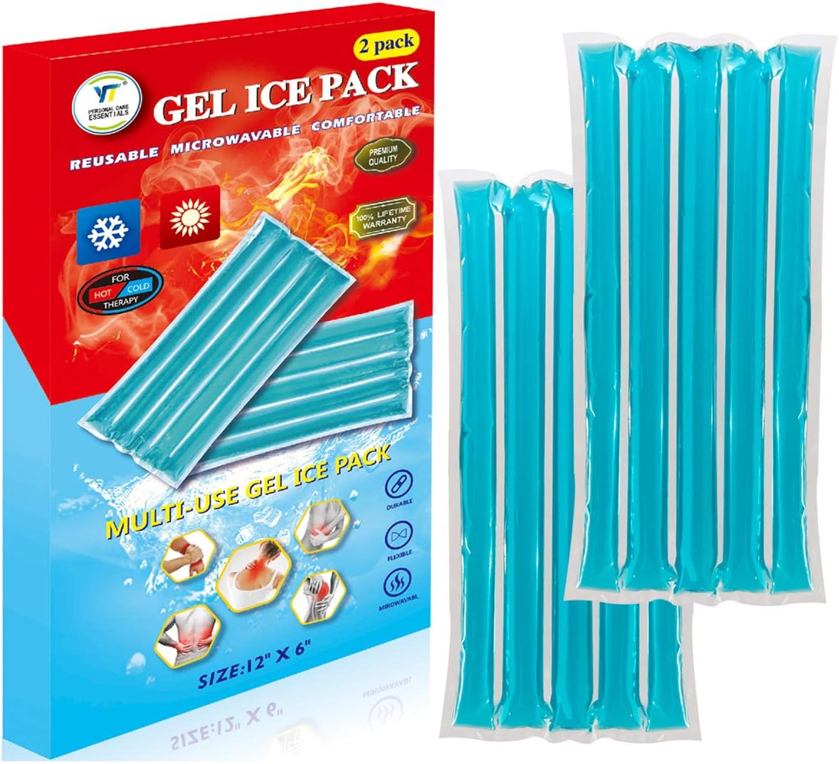 YT® Ice Packs2Pack Reusable Ice Packs Hot Cold Therapy for