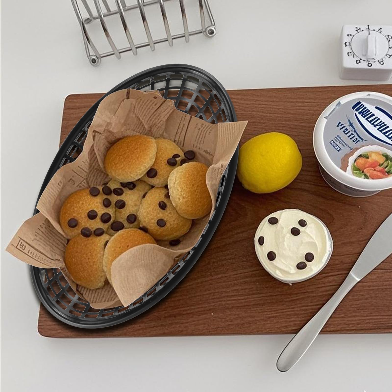 ZOENHOU 30 cestini per patatine fritte, 23 x 14 x 4 cm, in plastica, riutilizzabili per feste, catering e casa