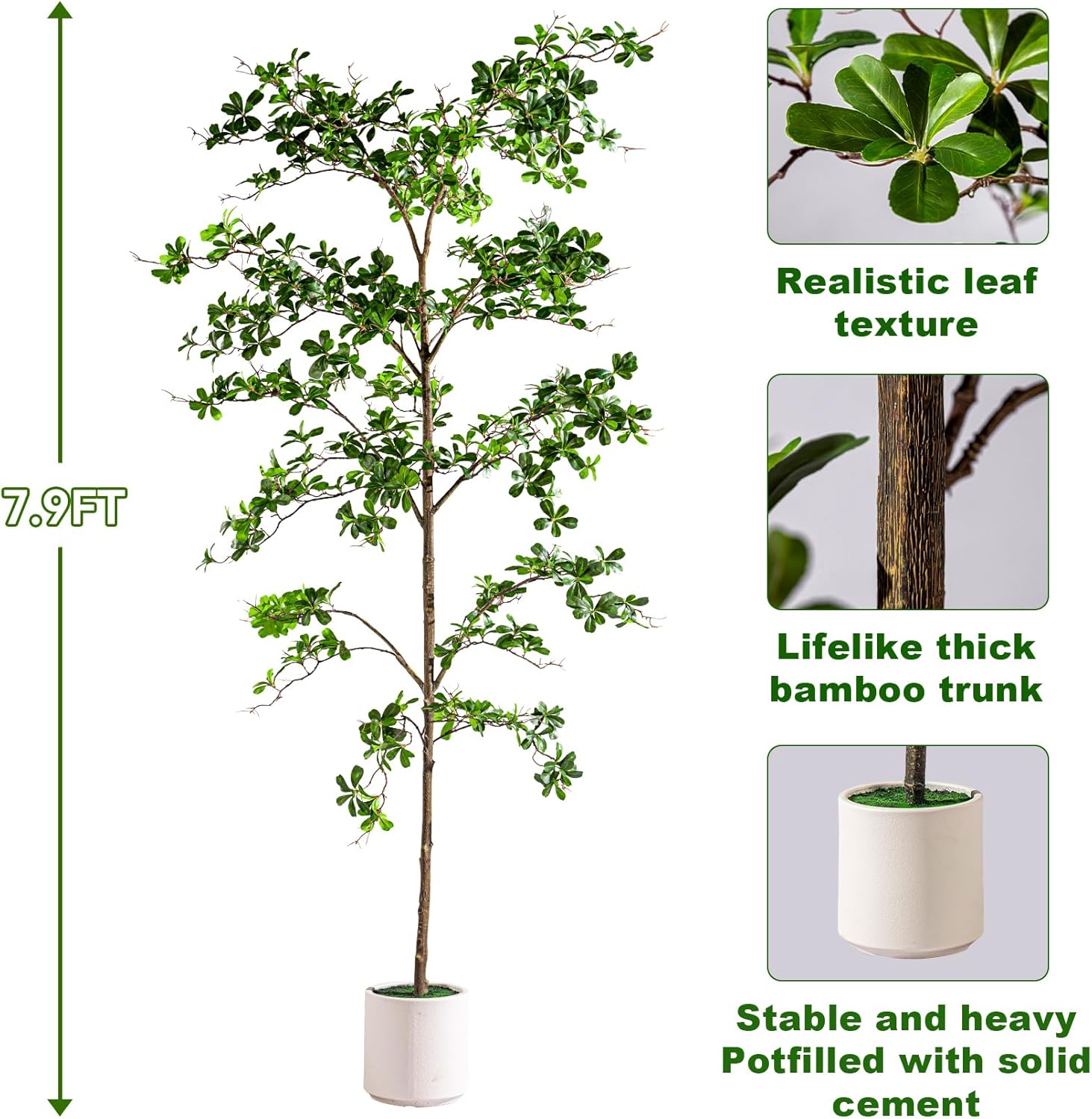 Faux Black Olive Tree 8ft, Faux Plants Indoor Large Tall Tree Artificial Shady Lady Tree with Natural Wood Trunk & Realistic Leaves, Fake Olive Plant for Home Office Indoor Decor