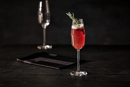 Miniatura 4 de Zwiesel Glas Tritan - Vaso de cristal Gigi Barware Collection Flauta de vino espumoso con puntos de efervescencia, 10 onzas, juego de 4