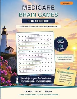 Medicare Brain Grames for Seniors: Large-Print Puzzles, Word Searches, Memory Games & Relaxing Activities for Seniors