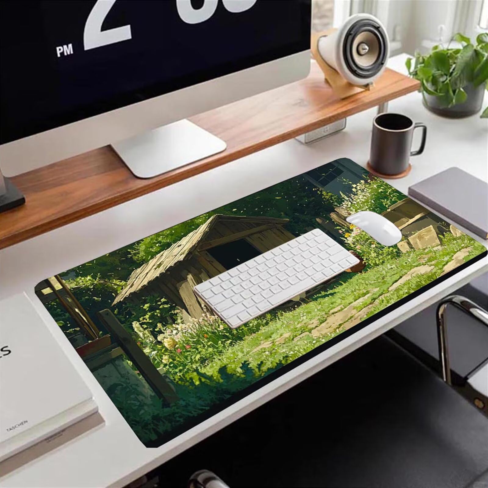Gamingowa podkładka pod mysz 1200 x 600 x 3 mm, XXL, wodoszczelna, odporna na ścieranie, z przyszytymi krawędziami, zielona, podkładka na biurko, poprawia prędkość i precyzję do komputera, laptopa