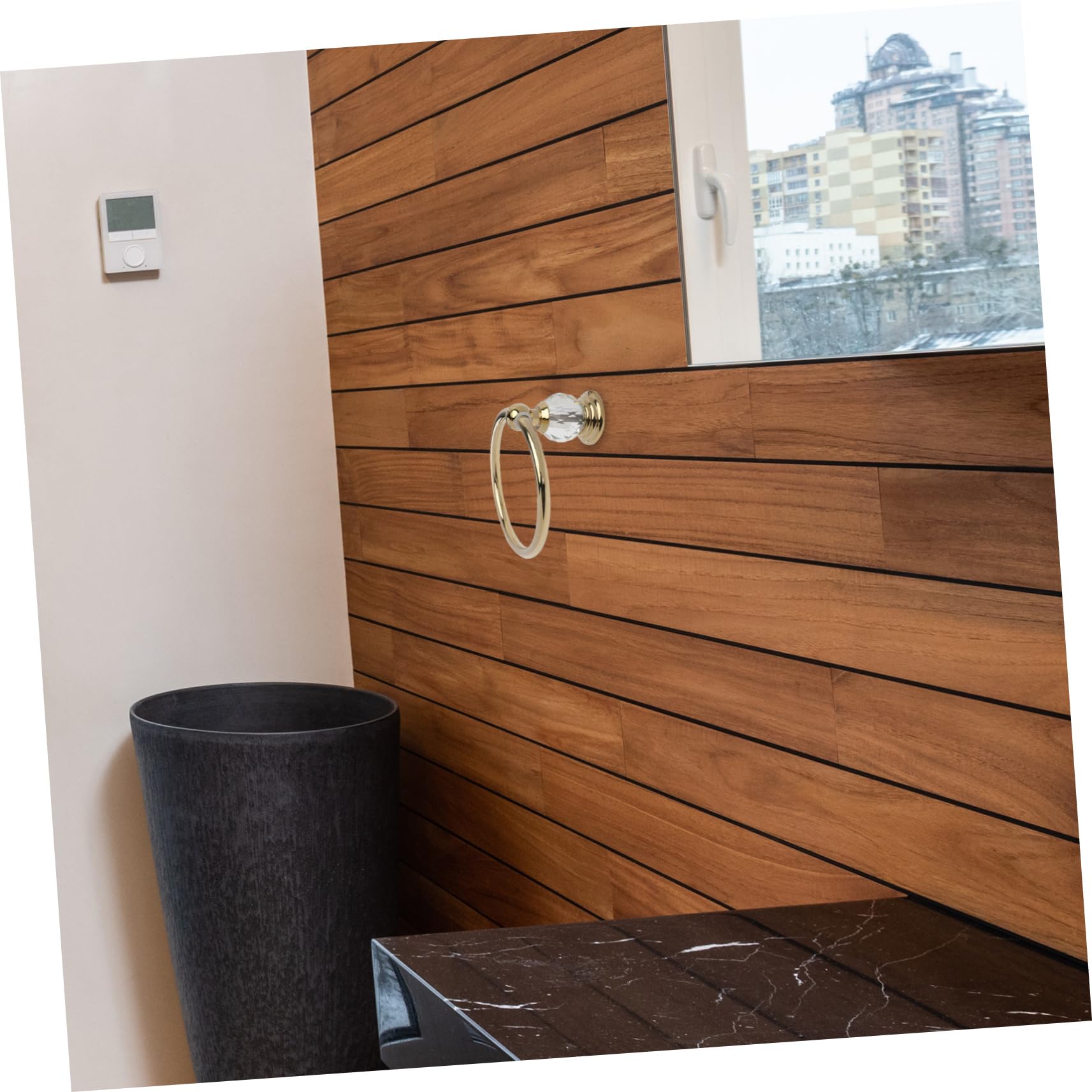 Anello Portasciugamani da Parete Bagno Rotondo Oro | Acciaio Inossidabile Elegante Semplice ed Retro Stile e Cucina Bagno