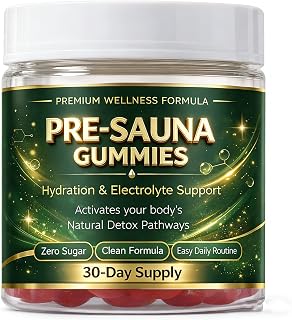 Pre-Sauna Gummies – Boost Energy & Sweat Naturally | Vegan, Non-GMO, Electrolytes & Adaptogens | Hot Yoga & Sauna Performance Supplement, 60 Gummies