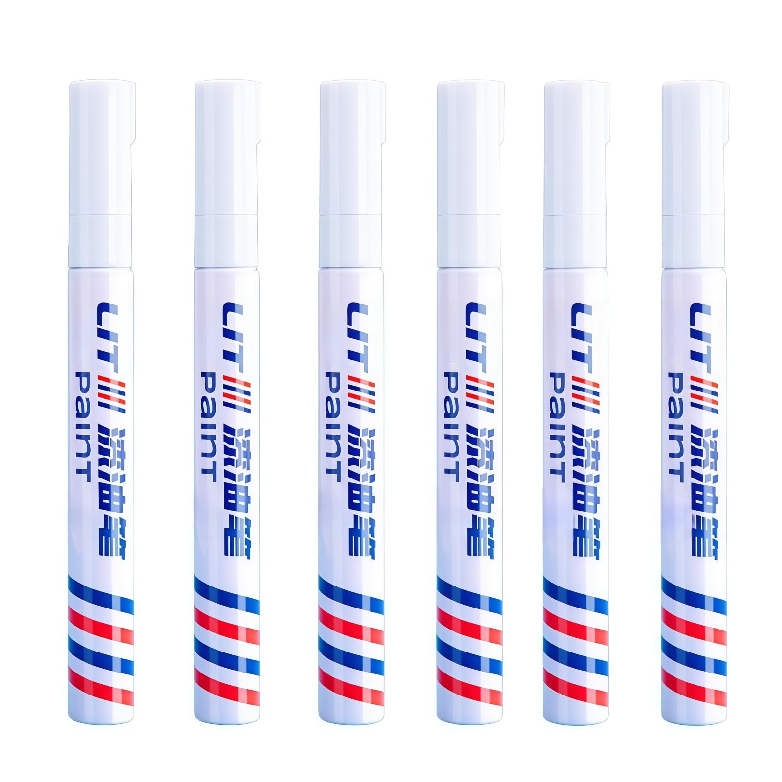 6Pcs Tombstone Marker Pen,Oil Based Paint Pens for Tombstone Repair,Waterproof Stone Marker Paint Pen,Fast-Drying Windproof Tombstone Touch-Up Pens for Stone,for Granite Headstone,Grave,Ceramic,White