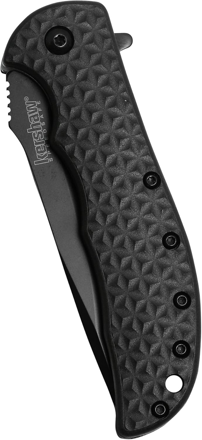 3.25" Serrated Pocket Knife | Kershaw Volt II 3650CKTST Black : Tools & Home Improvement