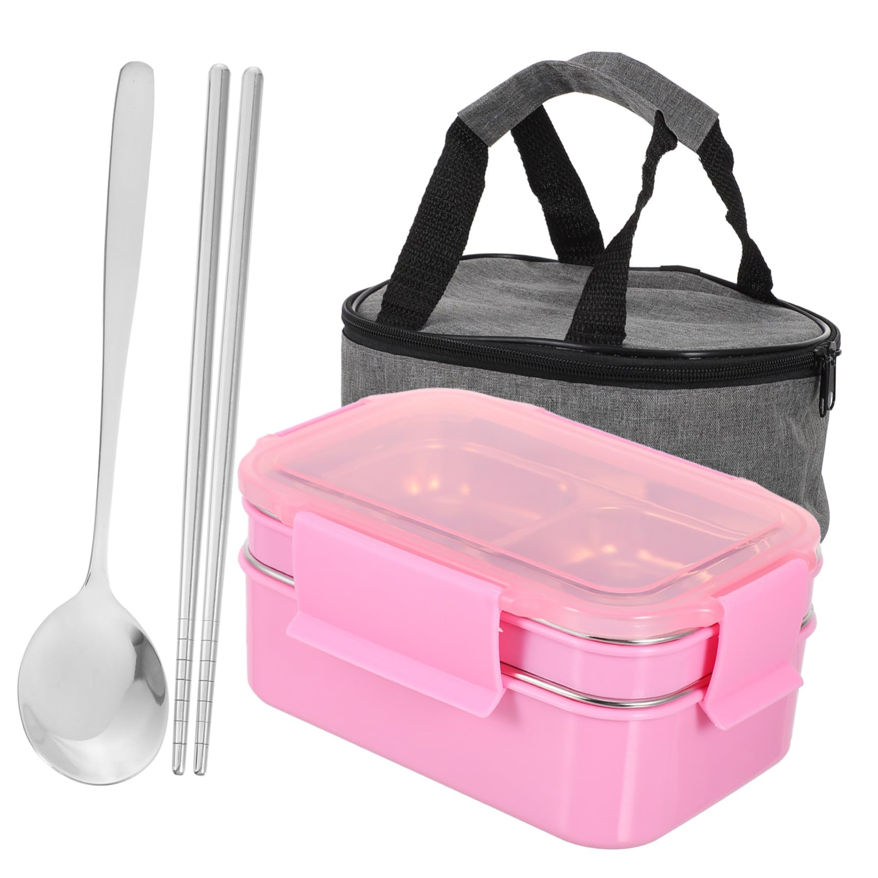 Gadpiparty Boîte à Bento à Compartiments Boîte à Lunch Portable 304 Inox Isotherme Compartiments Séparés Repas sans Mélange Pique- Déjeuner