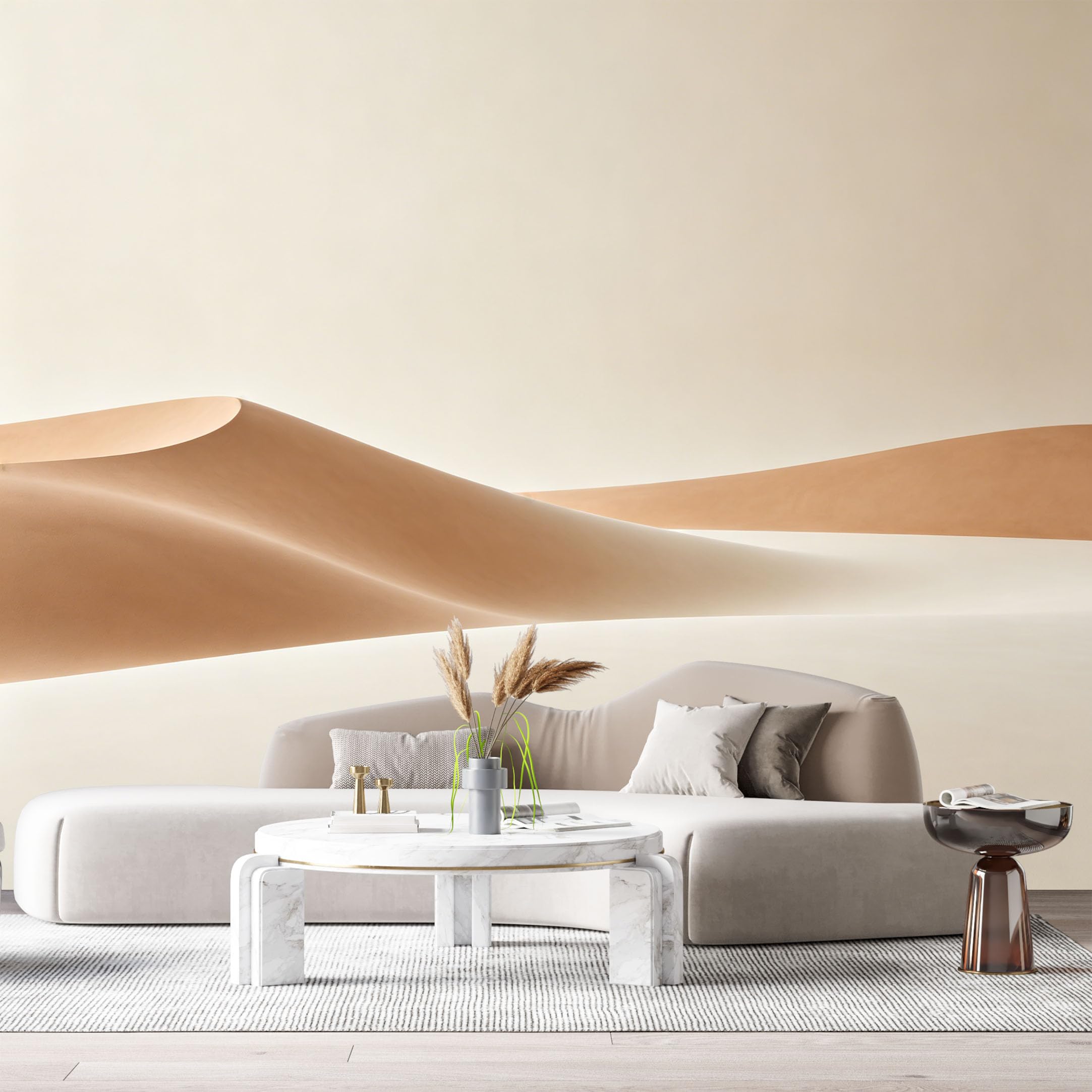 Custom Size Wall Murals Minimalist Desert Landscape Sand Dunes Smooth Horizon SelfAdhesive Wall Fabric Removable Large Wallpaper for Photo Living Room