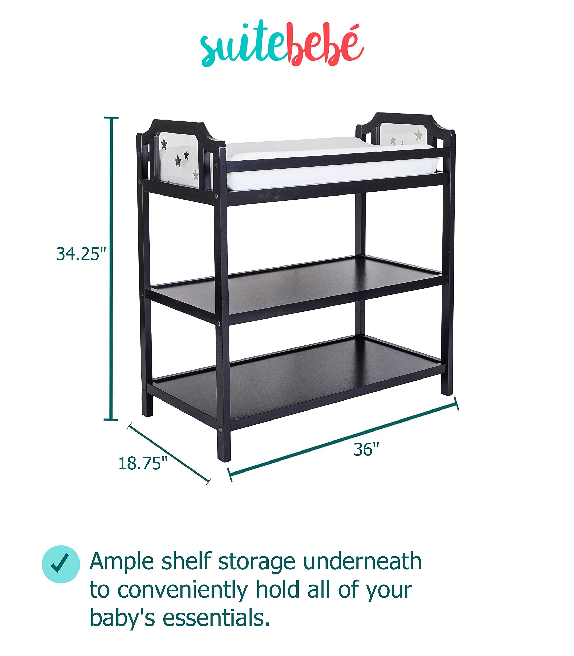 Suite Bebe Celeste Changing Table Black