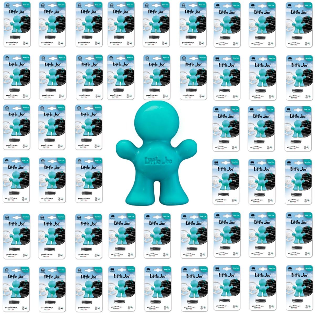 Little Joe48 Master Pack NewCar Turquoise Air Freshener for Car Mounts to Any Air Vent +/-45 Days Freshness in Car, Household, Office, Kitchen or Wardrobe, Drawers etc.