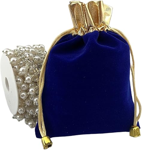 Miniatura 5 de Palmhomee Paquete de 12 bolsas de terciopelo con cordón para regalo bolsa de terciopelo para joyas bodas y fiestas 5 x 6 pulgadas azul rey apertura