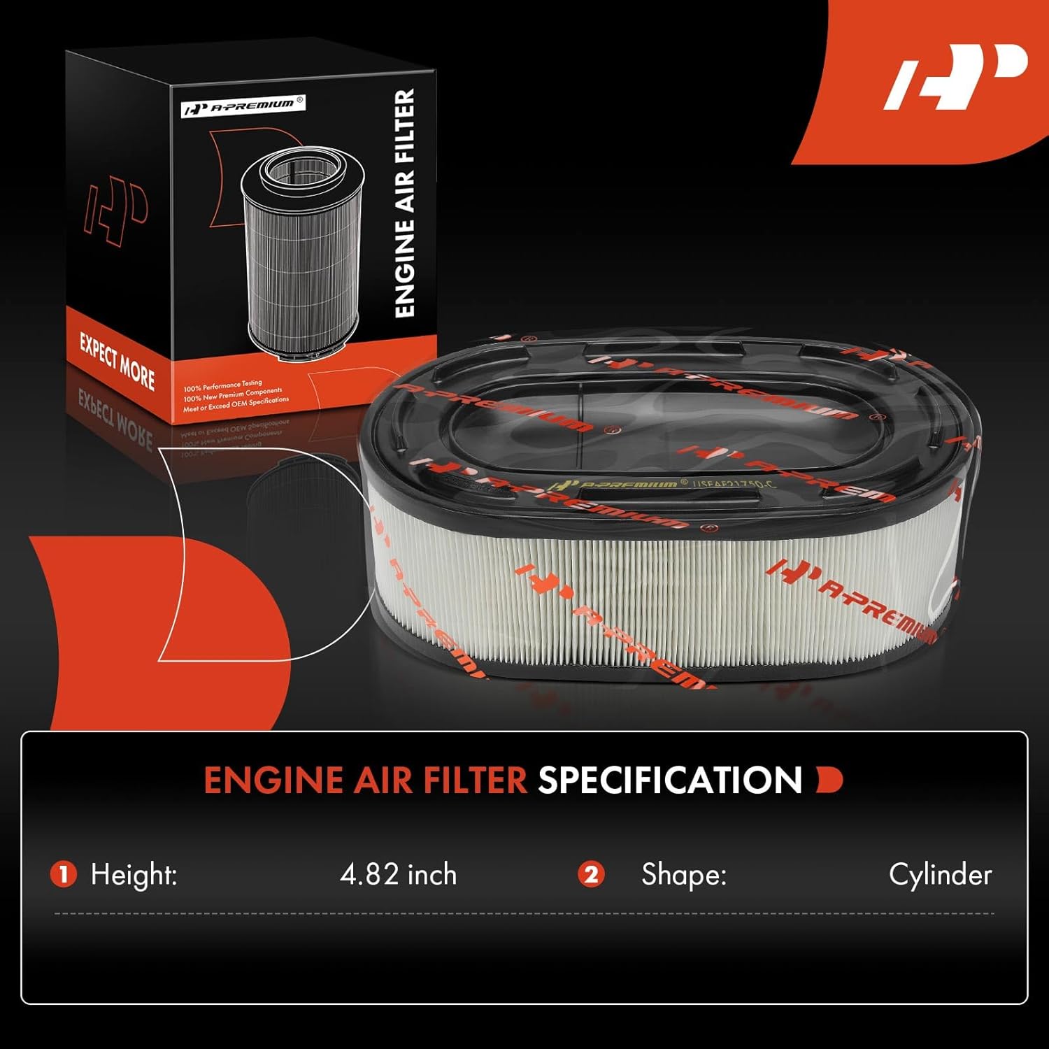 A-Premium 2-PC Engine Air Filter Compatible with Chevrolet Corvette 2020 2021 2022 2023 2024 6.2L, Replace# 84321605