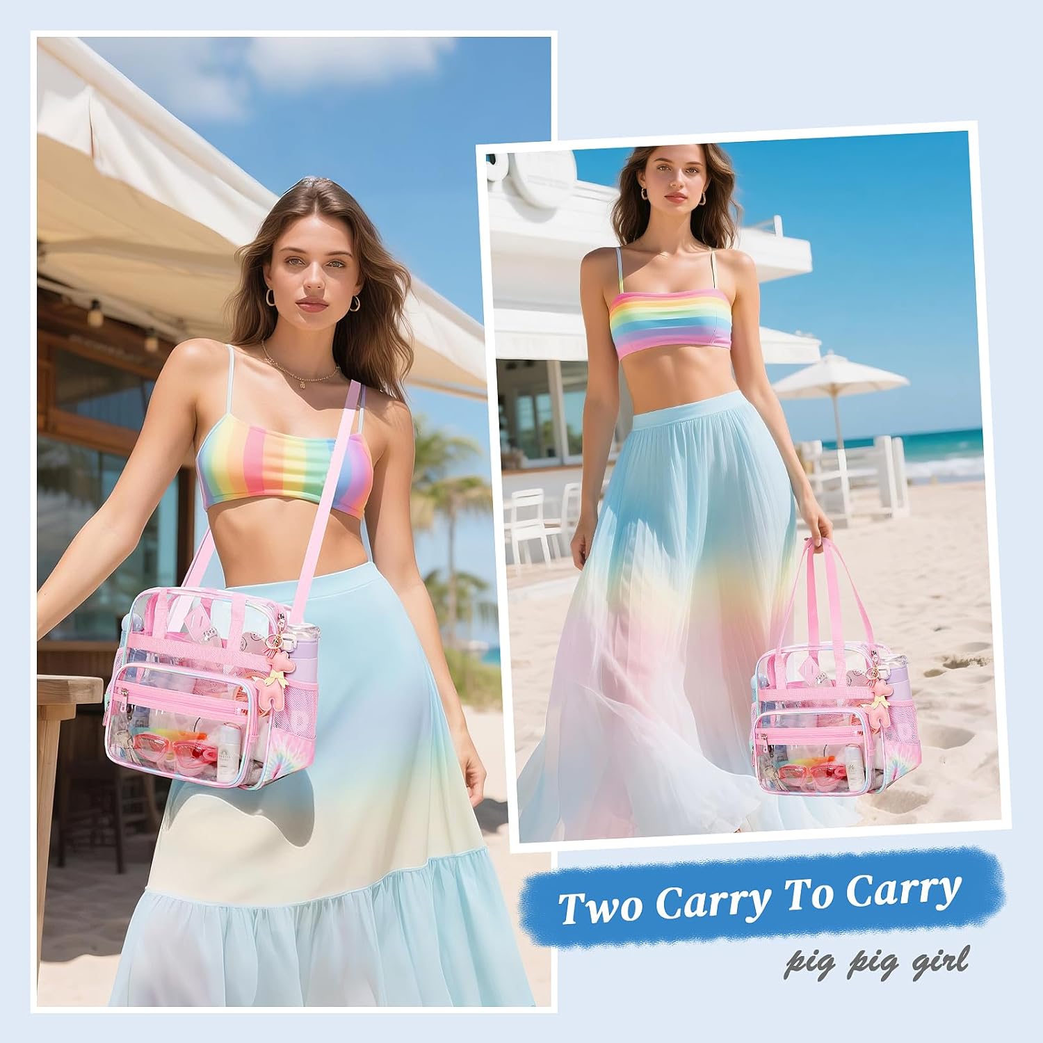 Clear Tote Bag - 12x6x12 See Through Stadium Event Bag for Women - Image 2