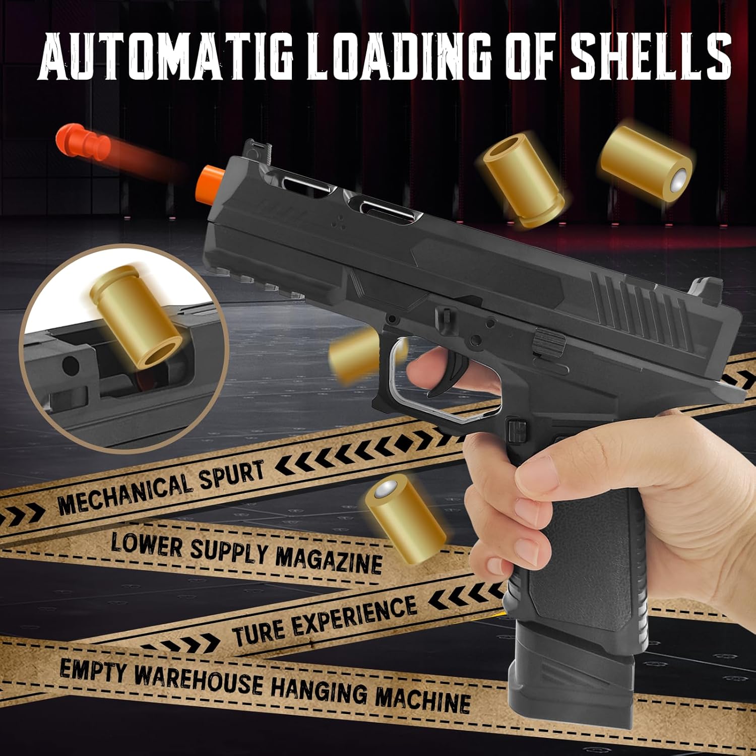 Soft Bullet Toy Gun with Shell Ejecting, Fidget Gun Toy with 120 Soft Bullets,18 Shells, and 2 Magazines, Educational Toy Model, Christmas Birthday Gifts for Boys Girls Kids & Adults Age 8+(Black) - Image 4