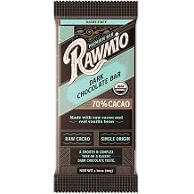 Rawmio Premium Dark Chocolate Bar - Organic, Raw, Gluten-Free, 70% Cacao with Vanilla Bean, Pack of 12, 1.76 oz