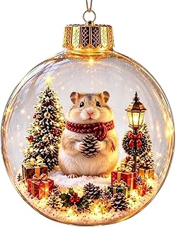 クリスマス安物の宝石オーナメント - 8x10cm ライト付き季節ディスプレイつまらない